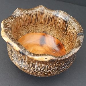 Rica Handturned&Carved Sculptural Exotic Wood Vessel AMAZING